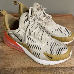 Nike air max 270 gold, black, light bone.